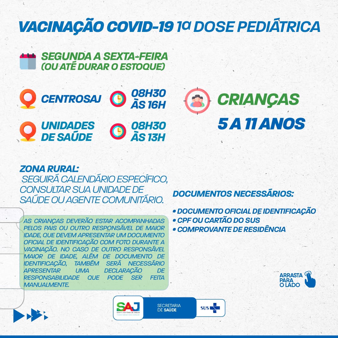 SAJ: Secretaria de Saúde (SMS) anuncia nova etapa da campanha de vacinação contra a COVID-19