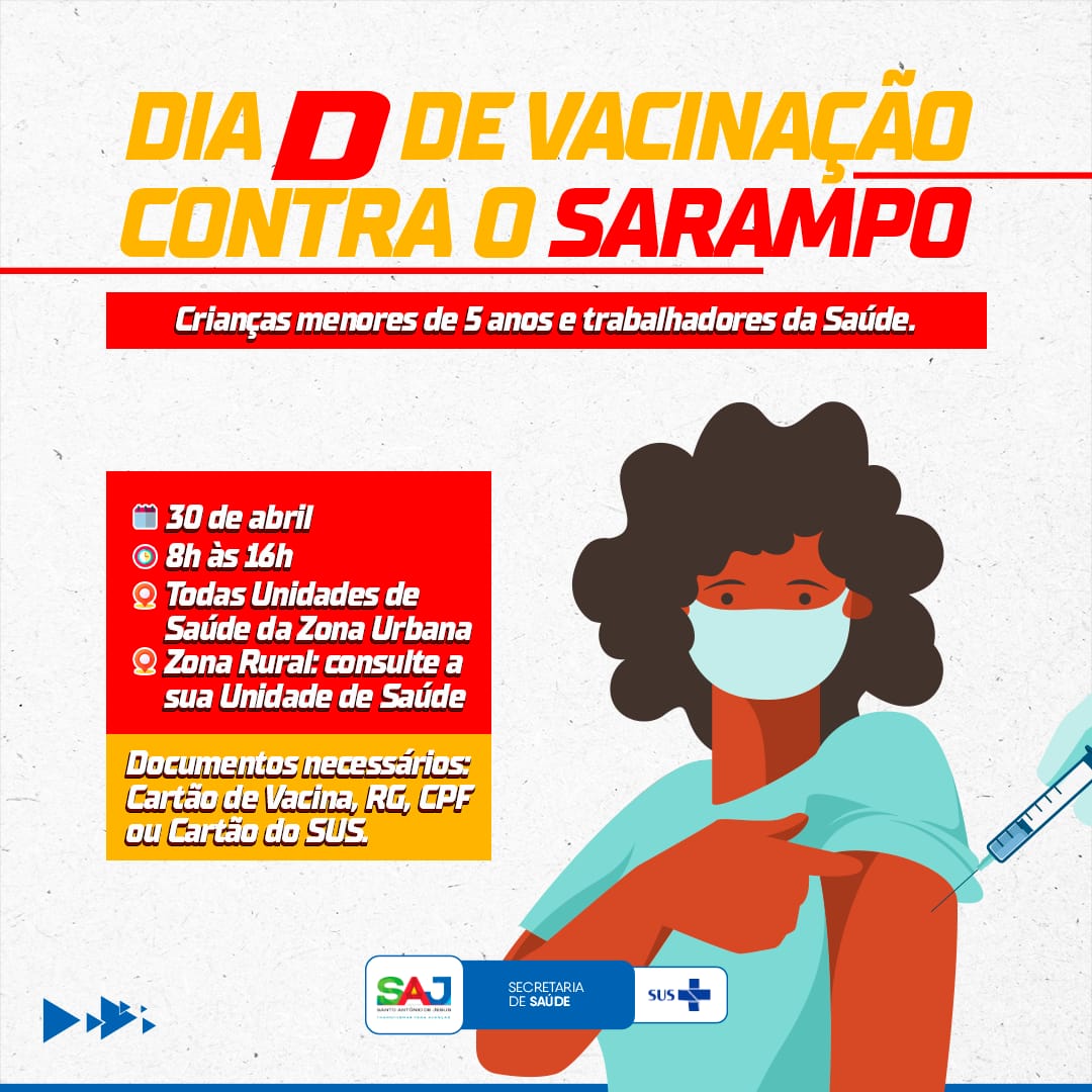 Prefeitura de Santo Antônio de Jesus vacinará, crianças e trabalhadores da saúde, contra o Sarampo