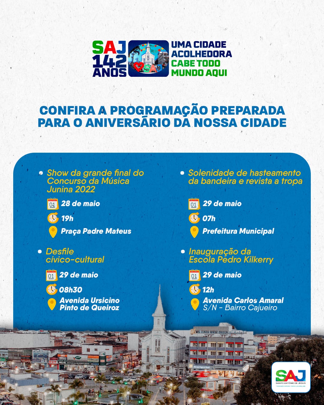 Prefeitura de Santo Antônio de Jesus preparou programação especial para comemoração dos 142 anos de emancipação política