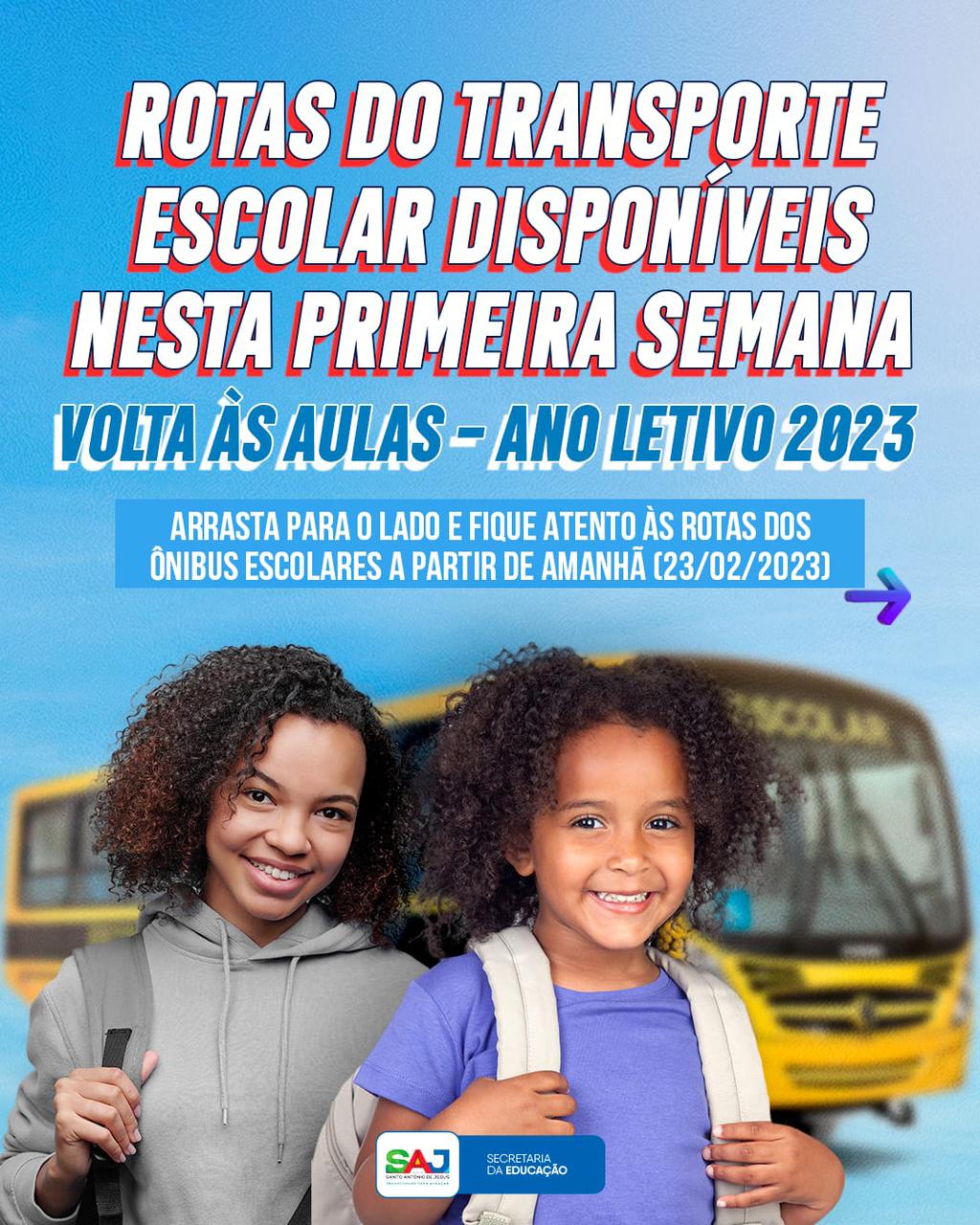 Prefeitura de Santo Antônio de Jesus divulga tabela oficial com rotas dos ônibus escolares
