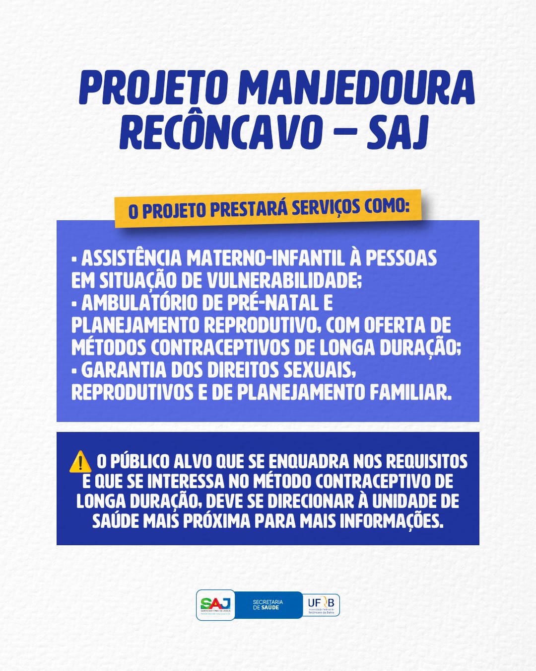 Prefeitura de Santo Antônio de Jesus, em parceria com a UFRB, implementará o Projeto Manjedoura Recôncavo – SAJ