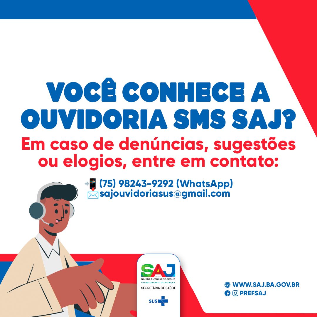 Prefeitura de Santo Antônio de Jesus, através da Secretaria de Saúde (SMS), disponibiliza Ouvidoria voltada à saúde