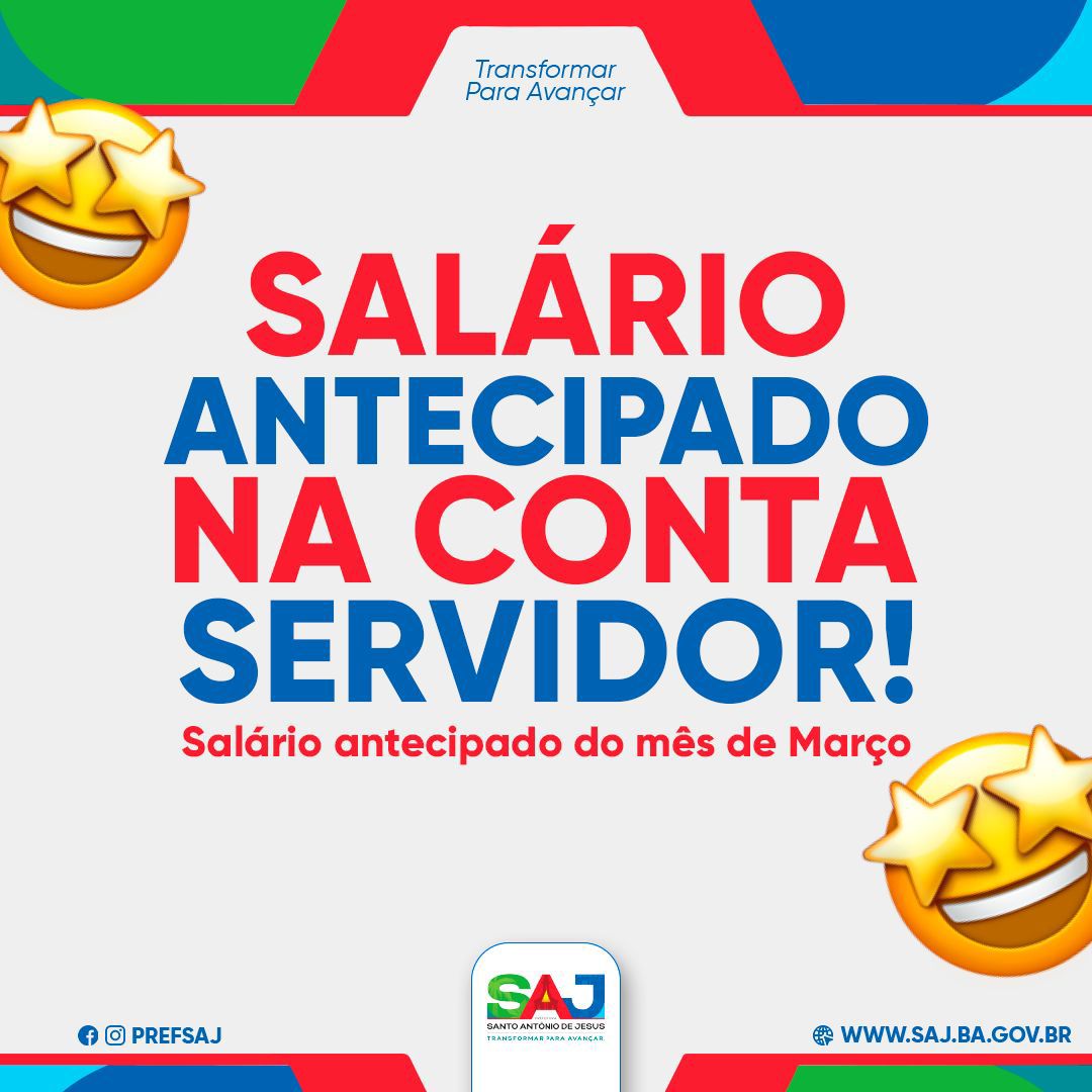Prefeitura de Santo Antônio de Jesus antecipou pagamento de salário dos servidores