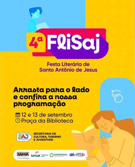 Prefeitura de Santo Antônio de Jesus realizará 4ª Edição da FLISAJ, que celebrará a literatura como expressão da cultura popular brasileira