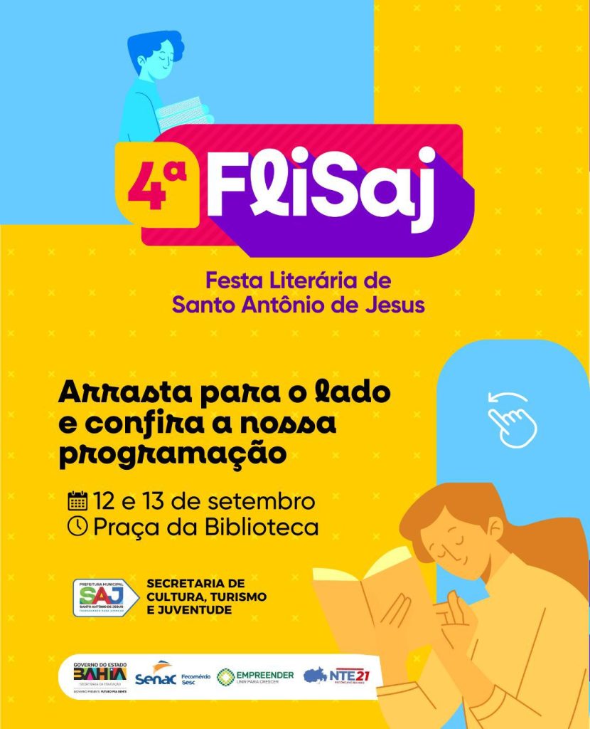 Prefeitura de Santo Antônio de Jesus realizará 4ª Edição da FLISAJ, que celebrará a literatura como expressão da cultura popular brasileira