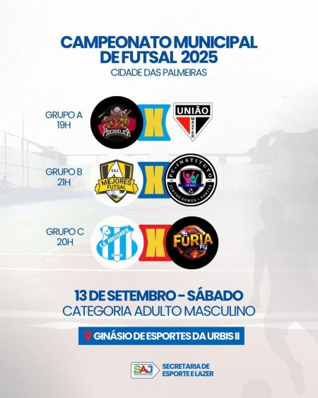 Prefeitura de Santo Antônio de Jesus realiza nova rodada do Campeonato Municipal de Futsal 2025