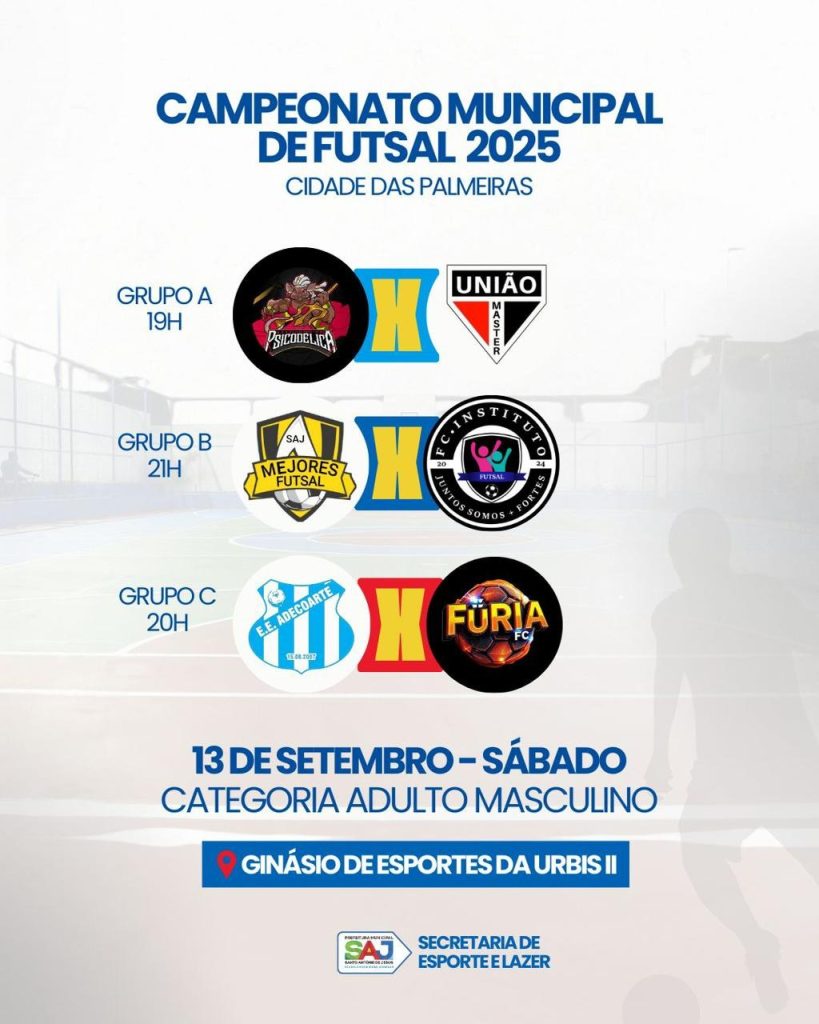Prefeitura de Santo Antônio de Jesus realiza nova rodada do Campeonato Municipal de Futsal 2025