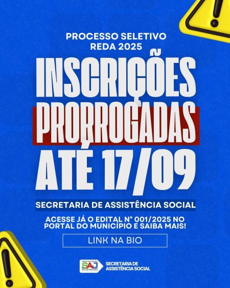 Prefeitura de Santo Antônio de Jesus prorroga inscrições para Processo Seletivo Simplificado para a Secretaria de Assistência Social (SMAS)